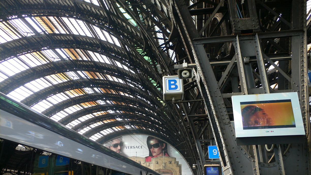 The fascist-era train station in Milan, Italy